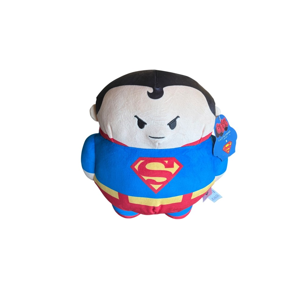 FAO Schwarz x Blob Superman Plush DC Comics Stuffed Toy Blue Red Cape New